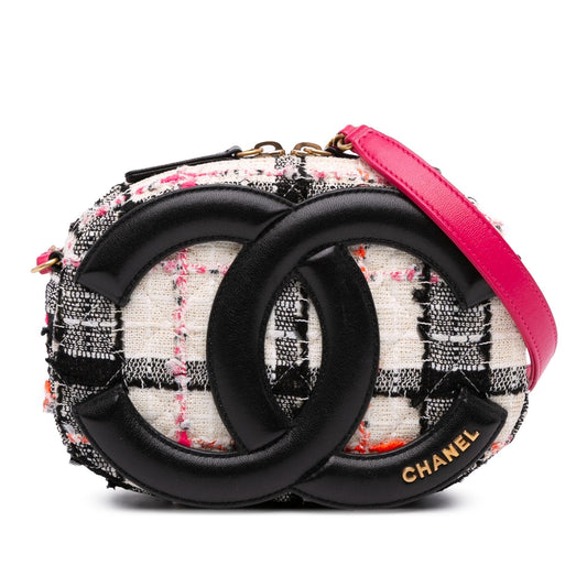 Chanel Tweed Lambskin Coco Midnight Camera Crossbody Bag
