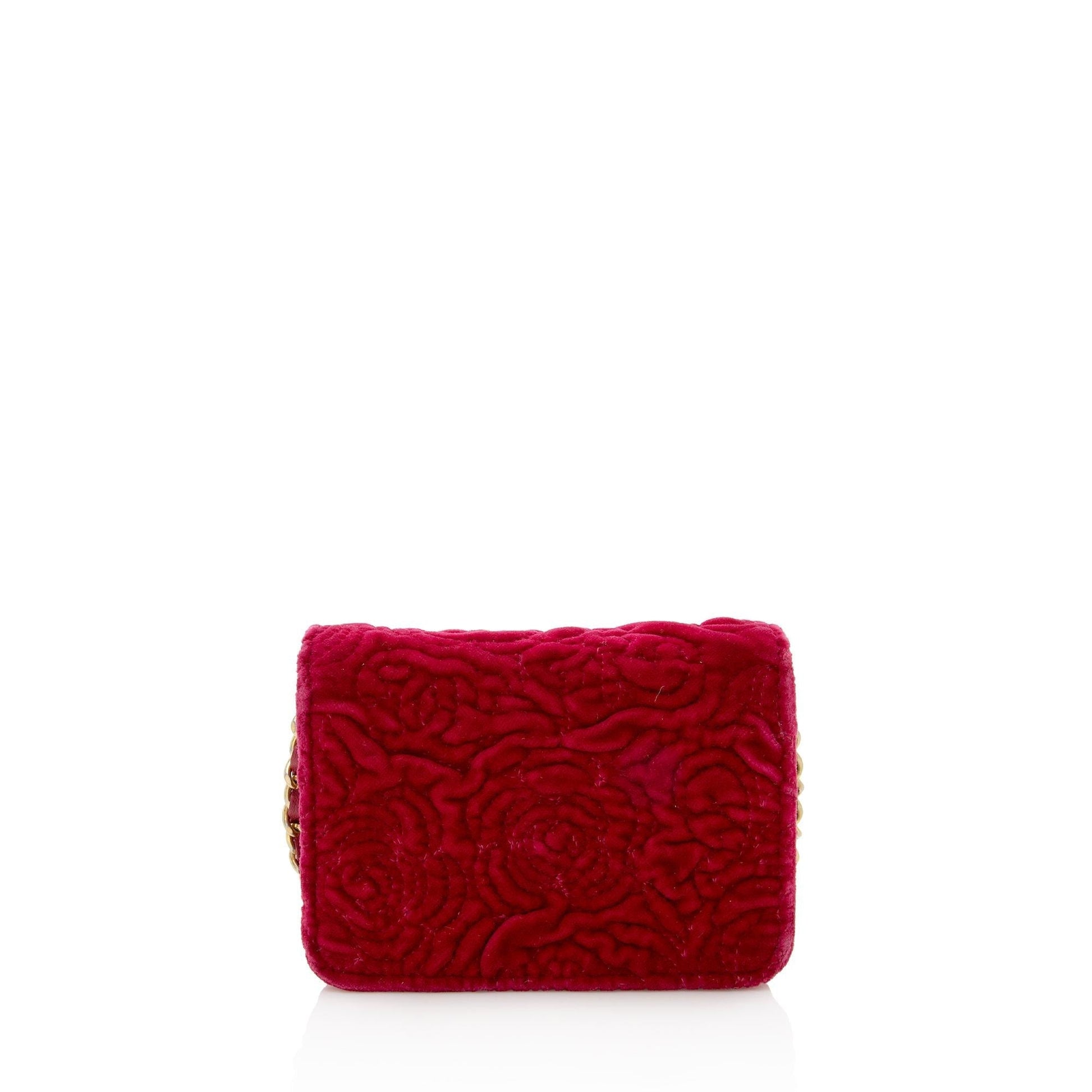 Chanel Velvet Camellia Flap Coin Purse on Wallet Case