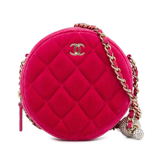 Chanel Velvet Pearl Crush Round SHG-c4Cqfk Clutch Bag