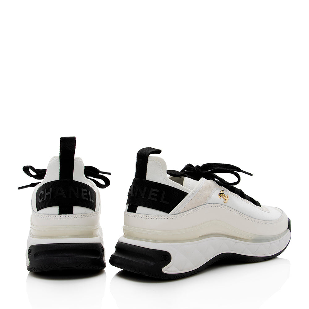Chanel Velvet & Calfskin CC Sneakers - Size 10.5 / 40.5 ()
