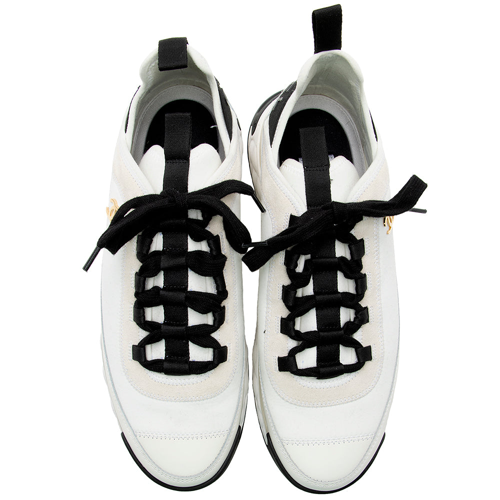 Chanel Velvet & Calfskin CC Sneakers - Size 10.5 / 40.5 ()