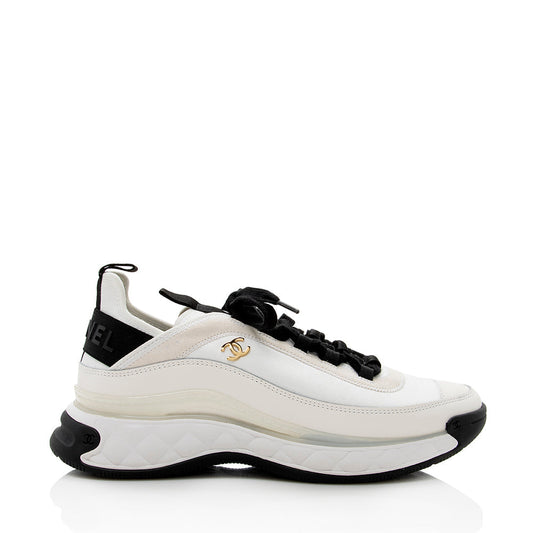 Chanel Velvet & Calfskin CC Sneakers - Size 10.5 / 40.5 ()