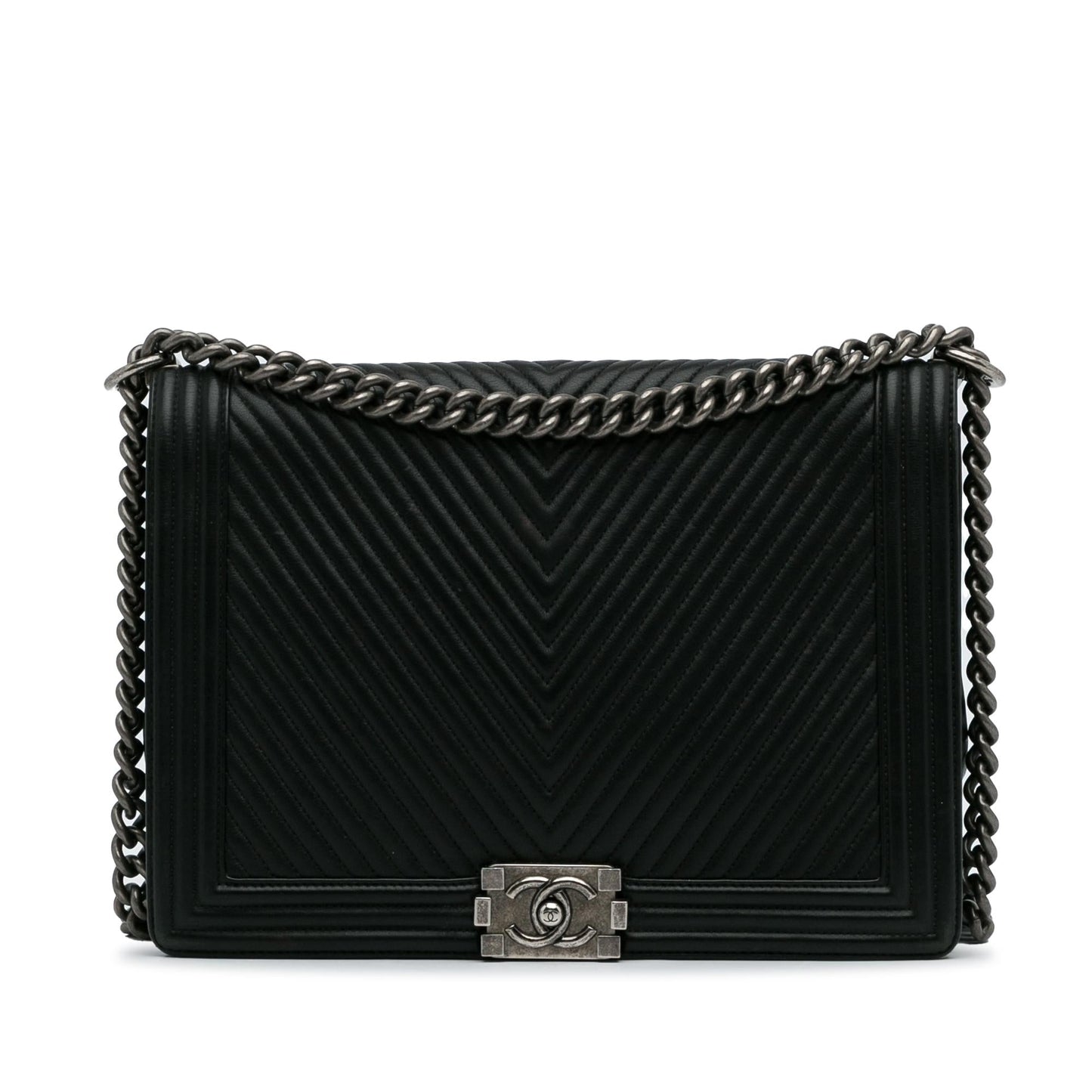 Chanel XL Chevron Boy Flap SHG-WQzfRD Handbag