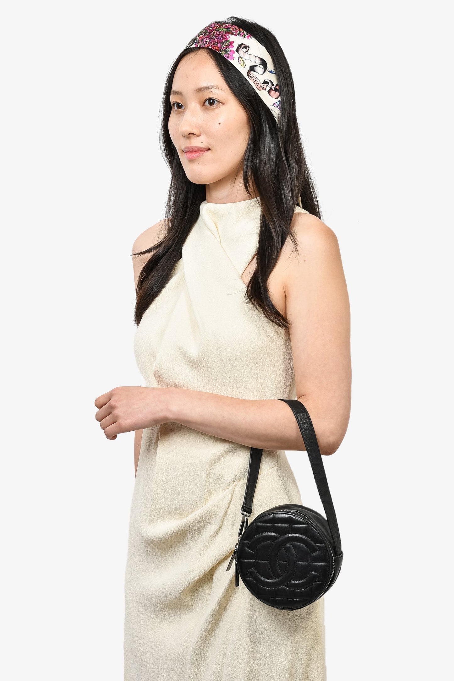 Chanel ™ 2003/2004 Black Leather Round CC Shoulder Bag