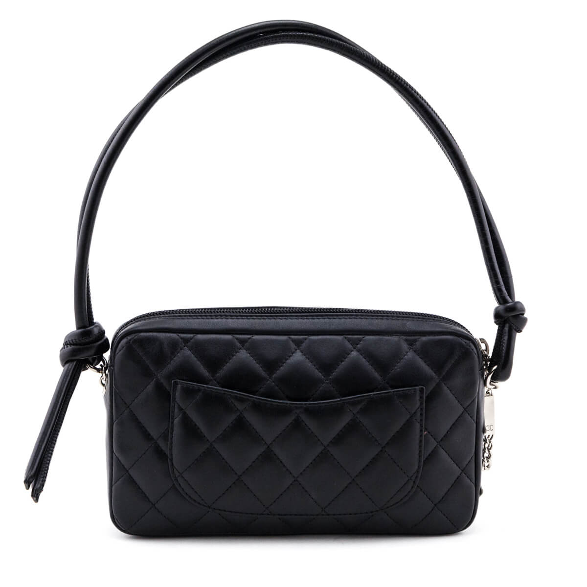 Chanel Black & White Quilted Calfskin Cambon Pochette Bag