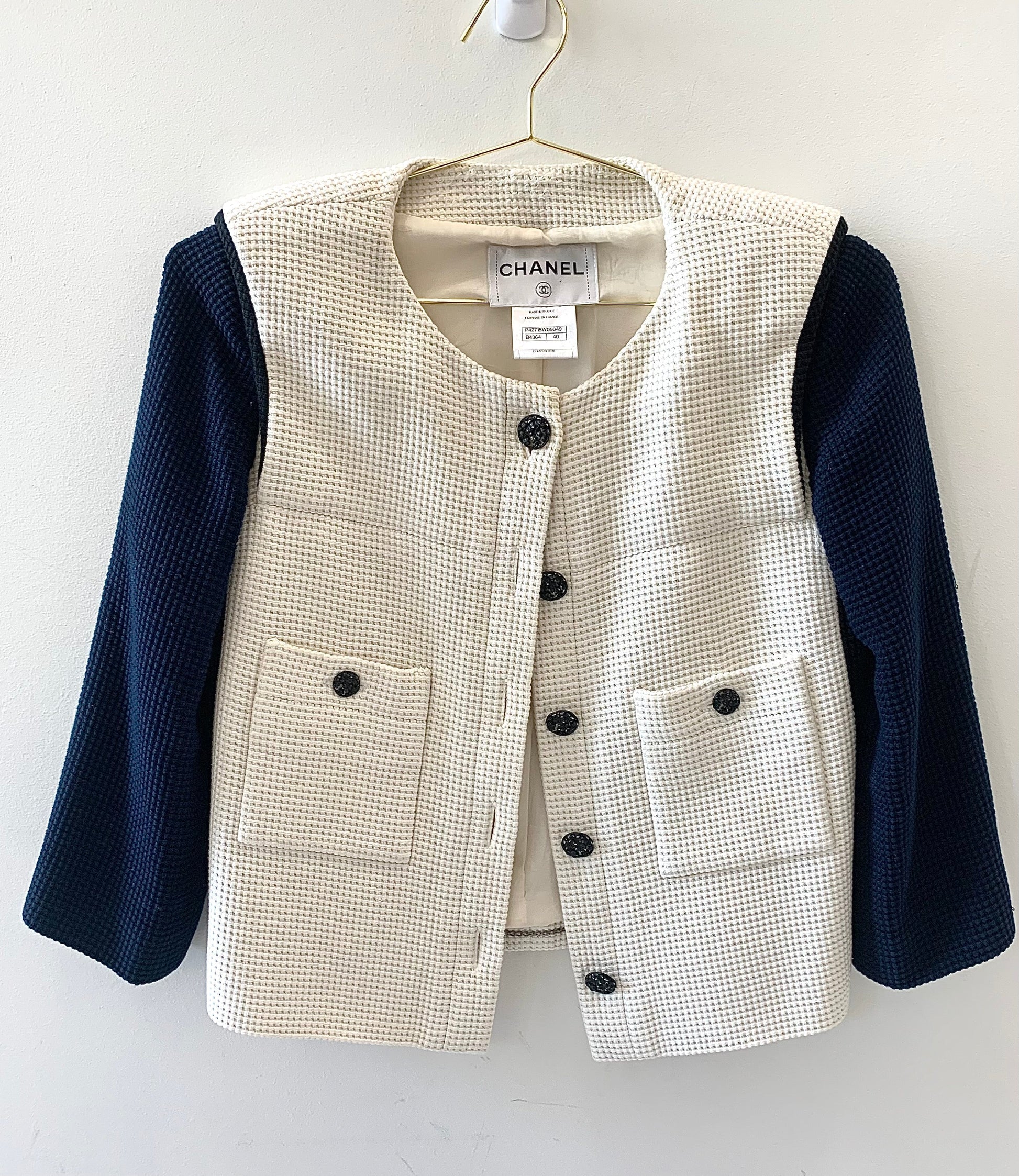 Chanel BLAZER White Blue Handbag
