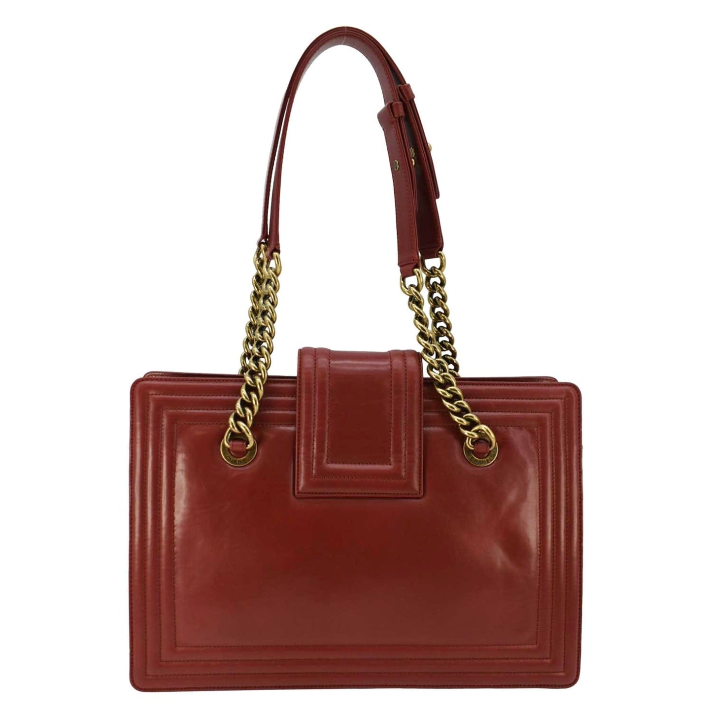 Chanel Jetsetter Boy Leather Red Travel Bag