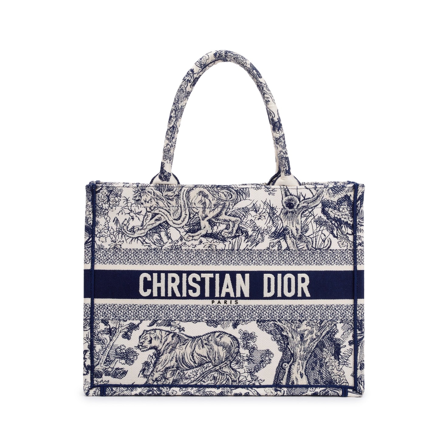 Dior Christian Toile De Jouy Reverse Book Tote Medium Tote Bag