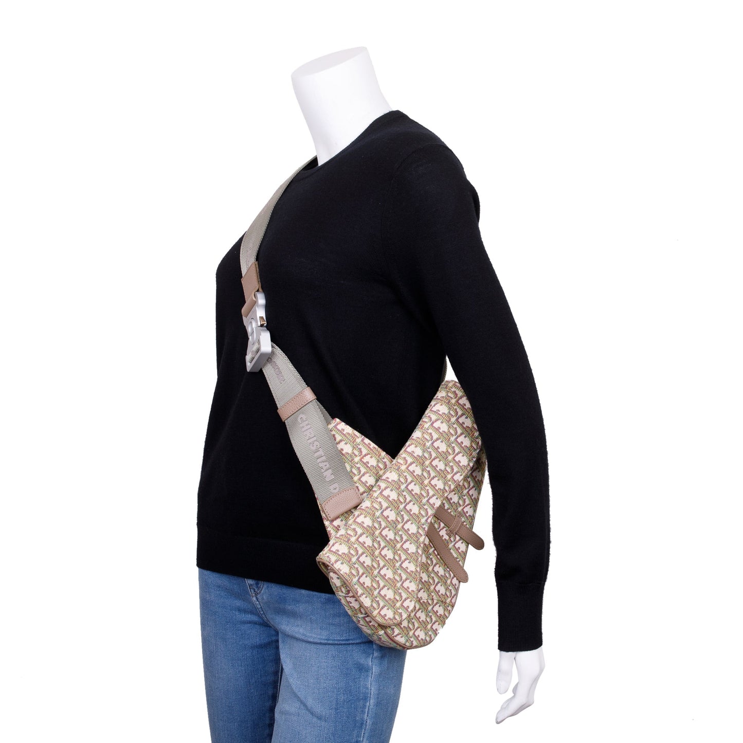 Dior Christian Multicolour Oblique Jacquard Saddle Bag Travel Bag