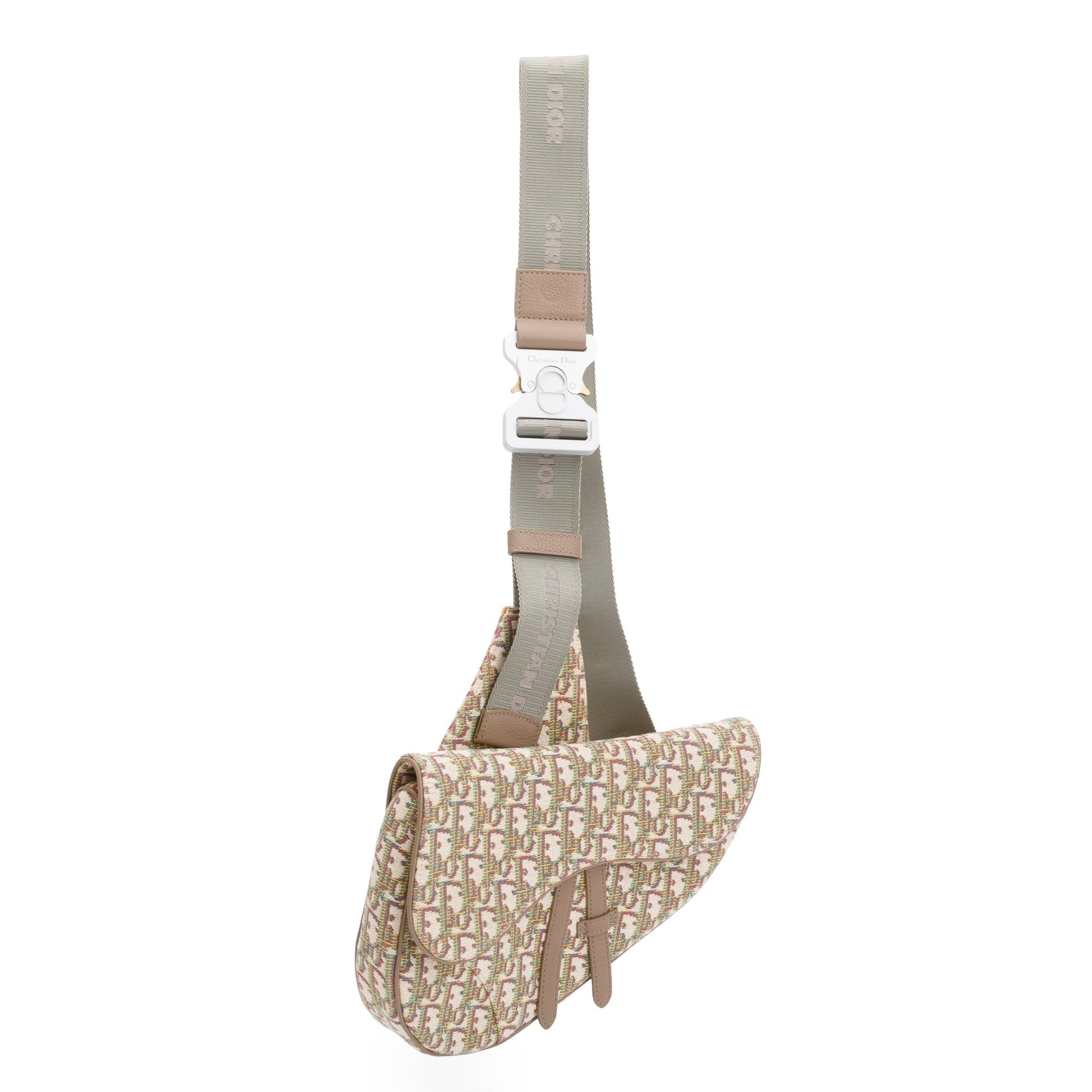 Dior Christian Multicolour Oblique Jacquard Saddle Bag Travel Bag