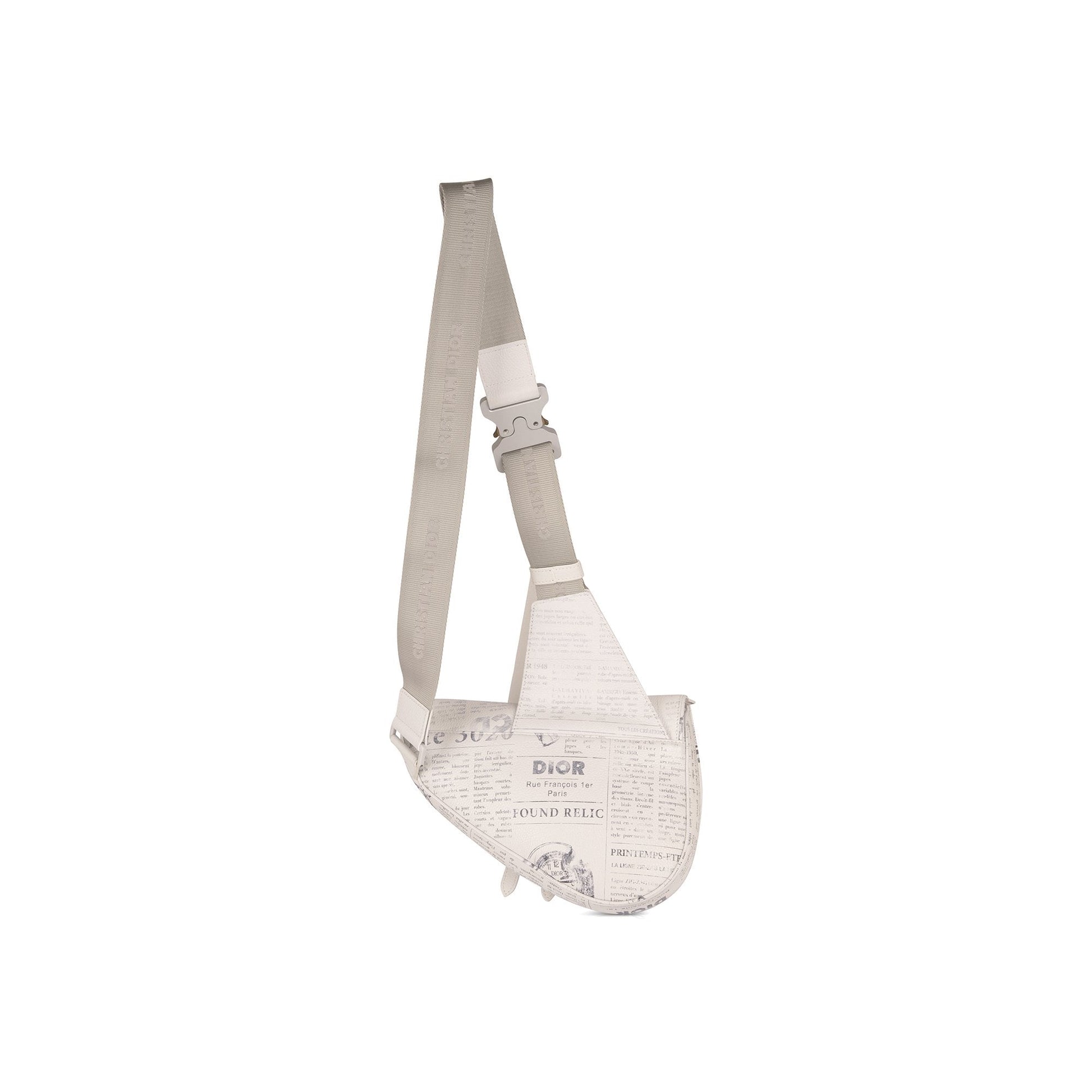 Dior Christian Newspaper Print Saddle Bag Travel Bag
