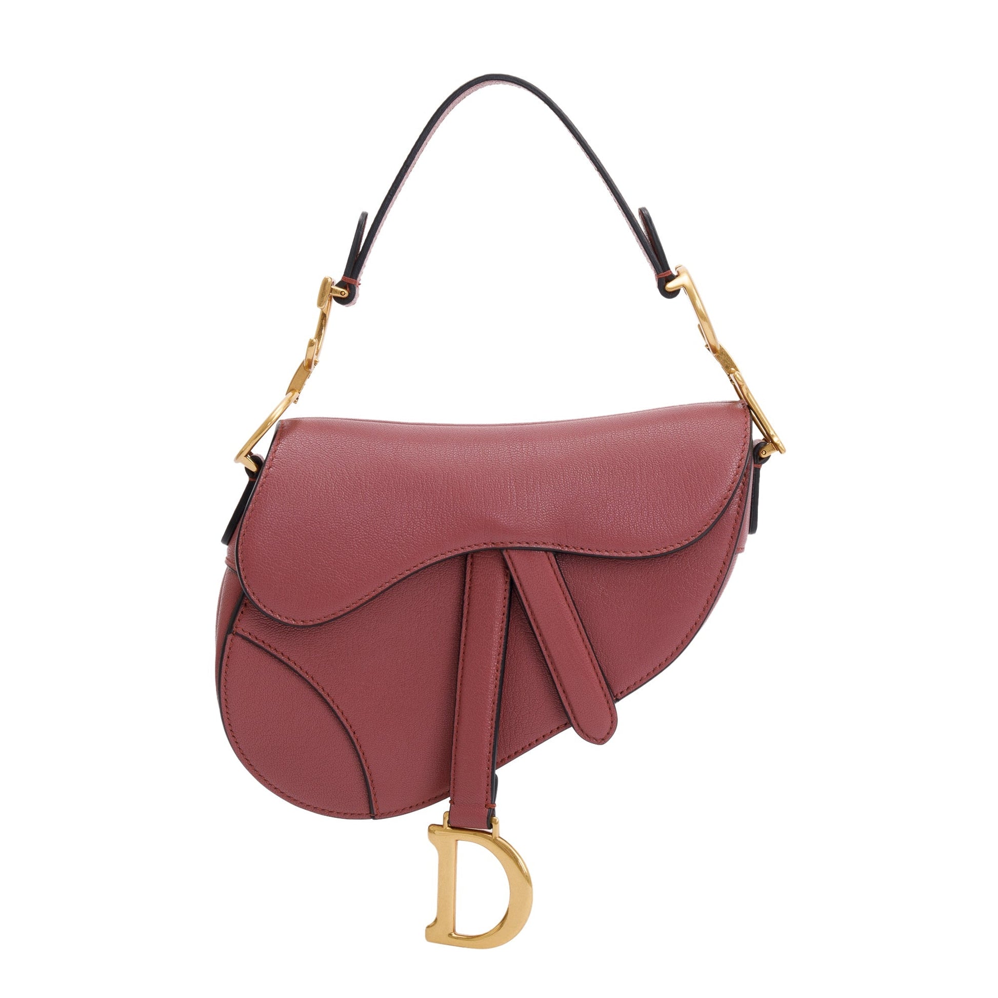 Dior Christian Calfskin Saddle Bag Leather Pink Travel Bag