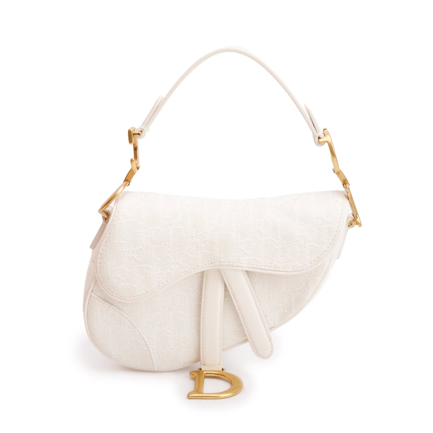Dior Christian Oblique Saddle Bag White Mini Travel Bag