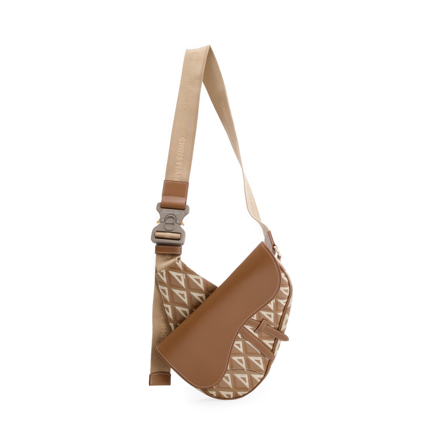 Dior Christian Cd Diamond Coated Saddle Bag Canvas Travel Bag