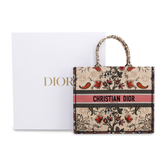 Dior Christian Broderie Flowers Book Tote Handbag Large Tote Bag
