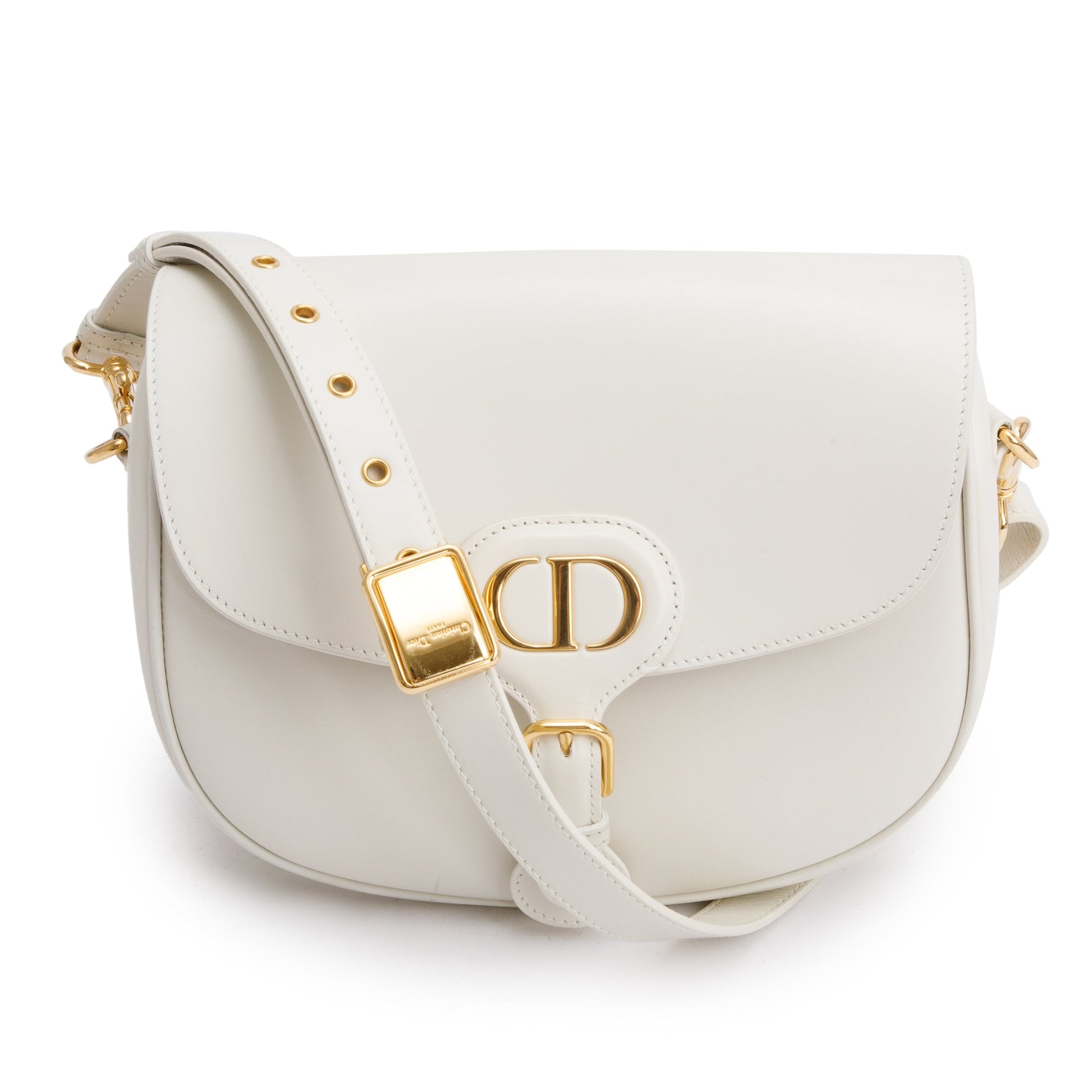 Dior Christian Latte Box Bobby Bag Leather Medium Travel Bag