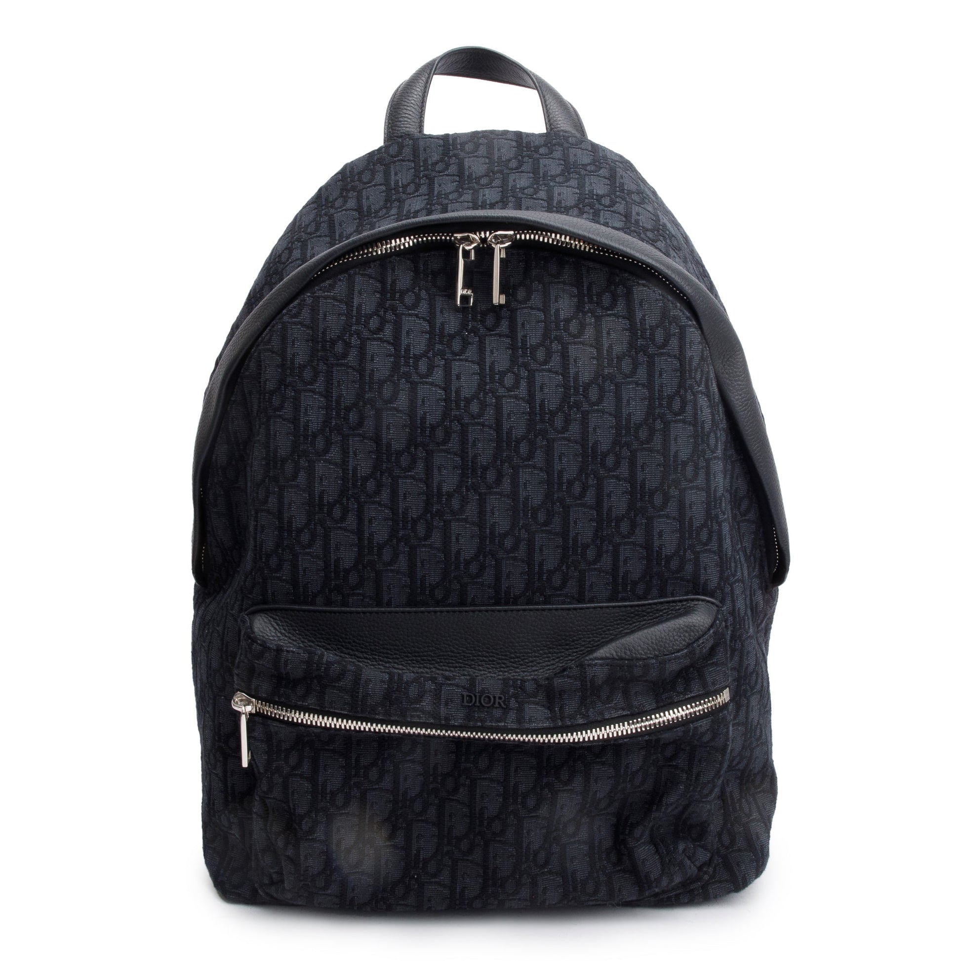 Dior Christian Oblique Jacquard Rider Backpack Handbag Black