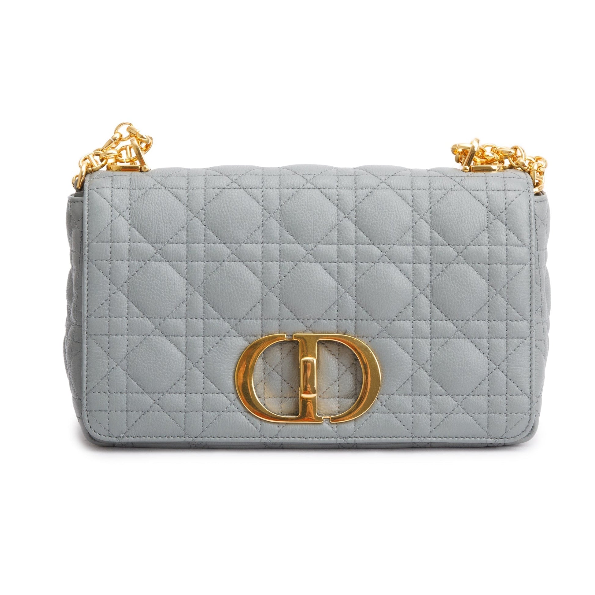 Dior Christian Grey Supple Cannage Calfskin Caro Bag Leather Medium Travel Bag