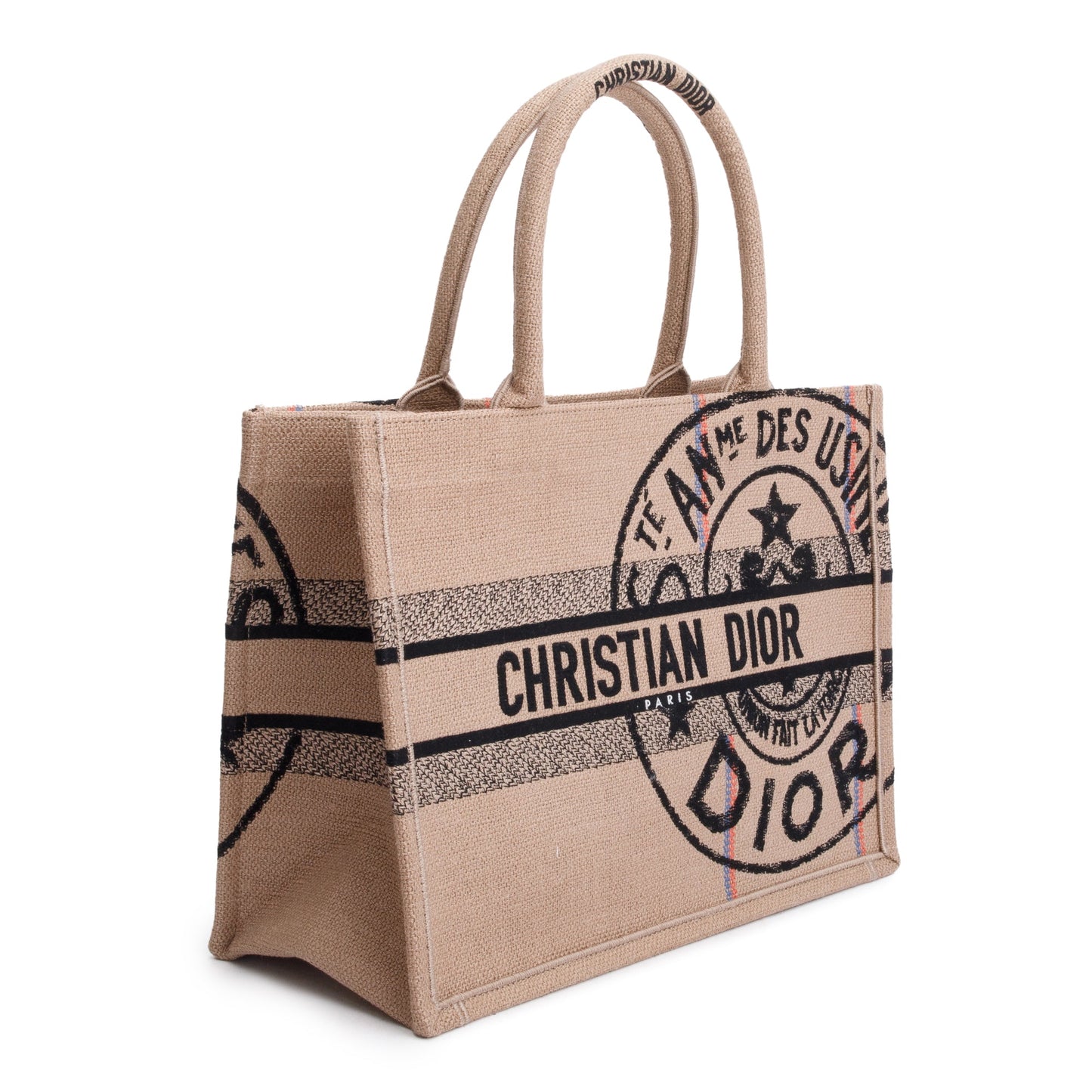 Dior Christian L'Union Fait La Force Book Tote Canvas Beige Tote Bag