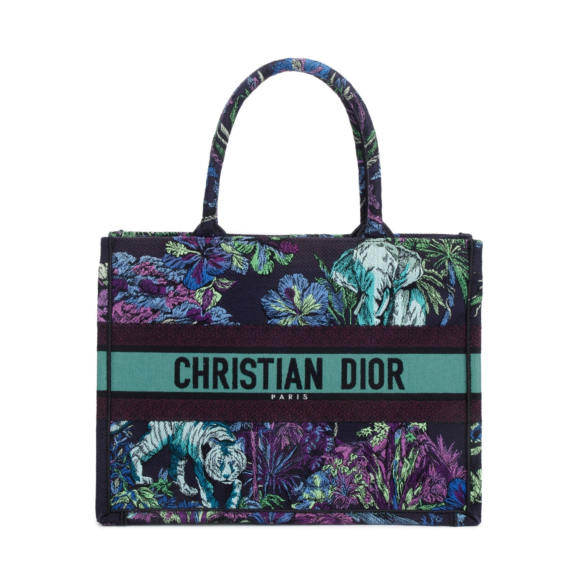 Dior Christian Multicolor Toile De Jouy Voyage Embroidery Canvas Medium Tote Bag