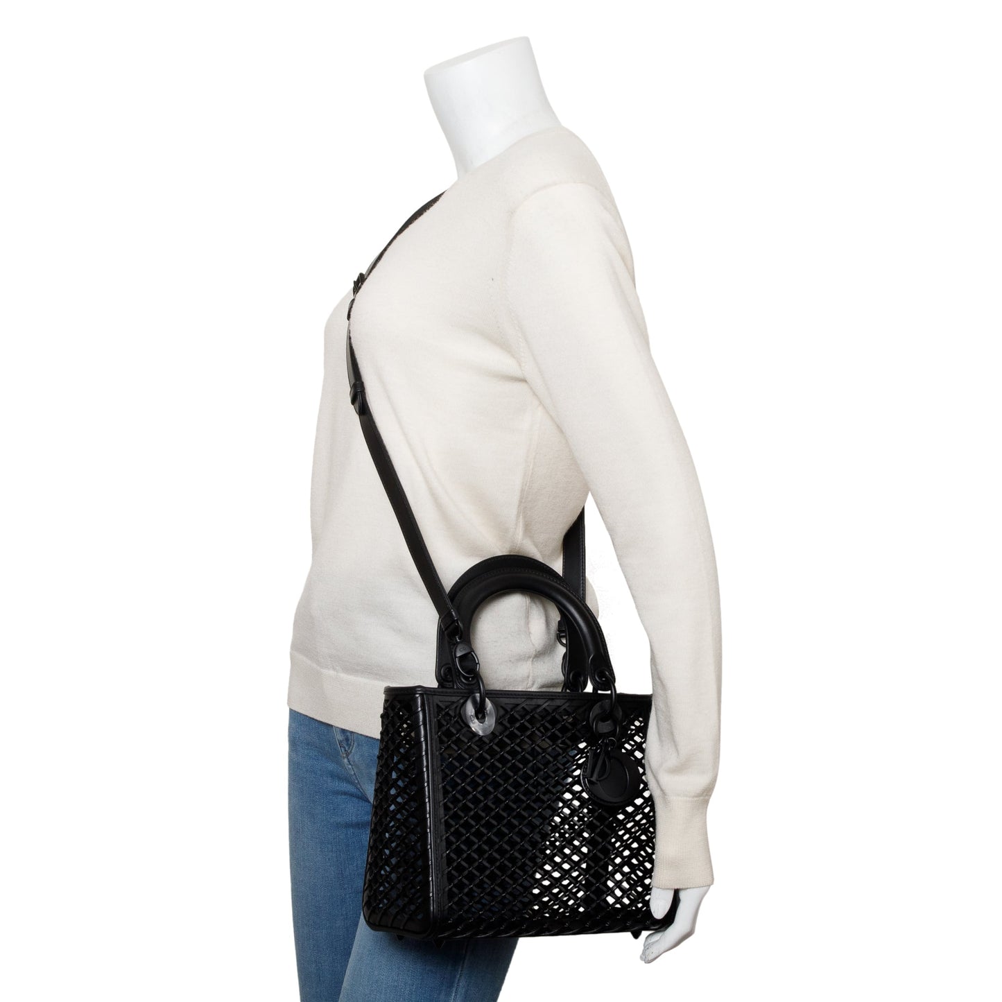 Dior Christian So Lady Bag Leather Black Travel Bag