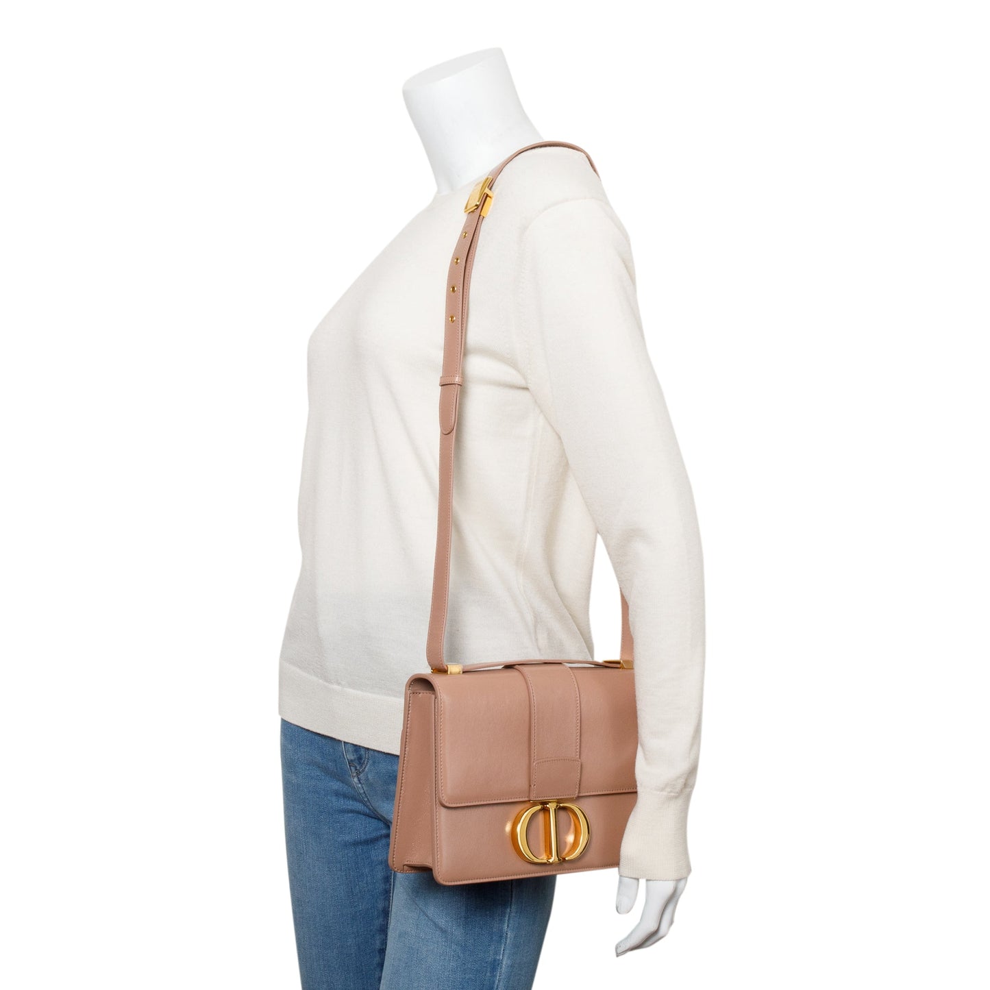 Dior Christian Box Montaigne Bag Leather Beige Travel Bag