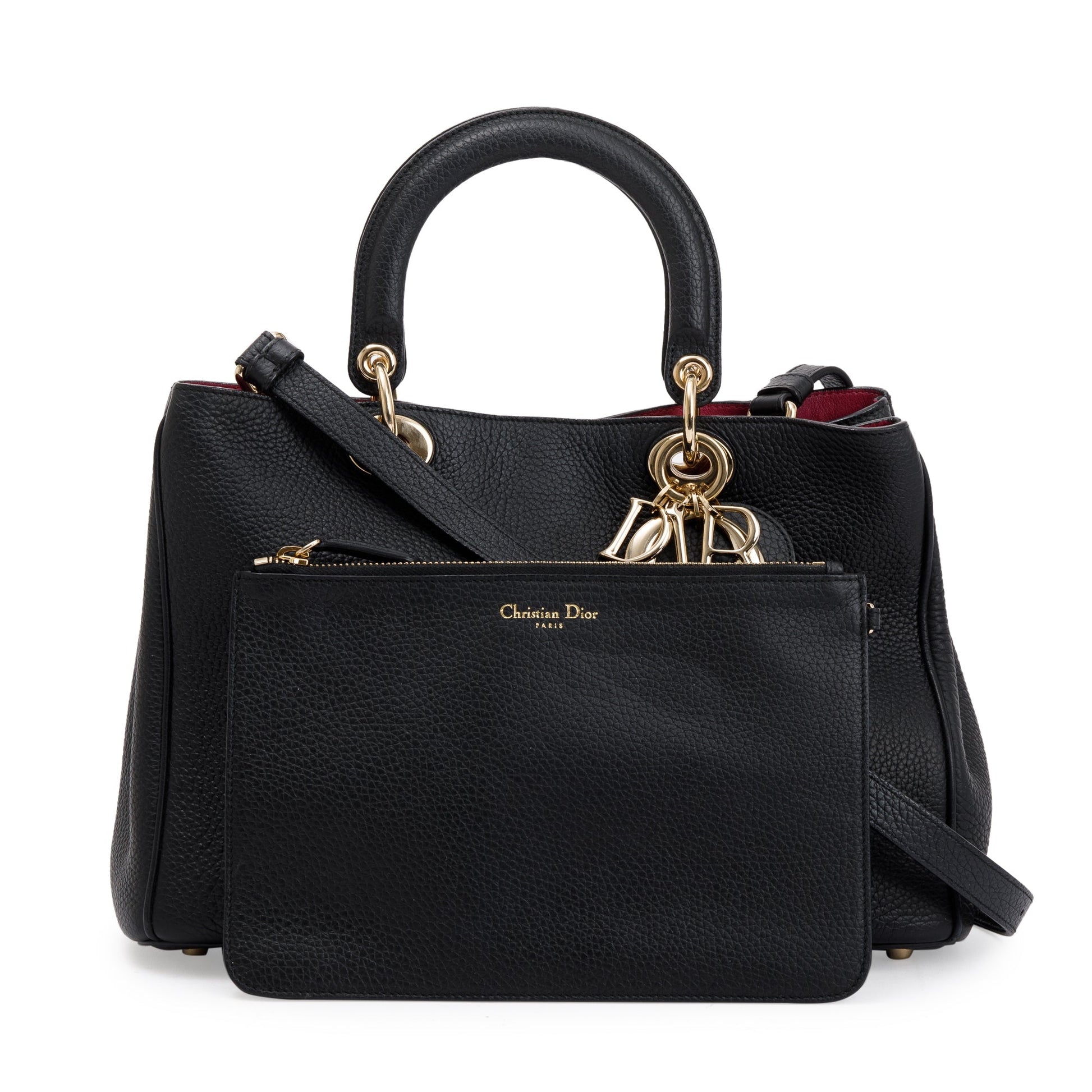 Dior Christian Calfskin issimo Tote Handbag Leather Black Tote Bag