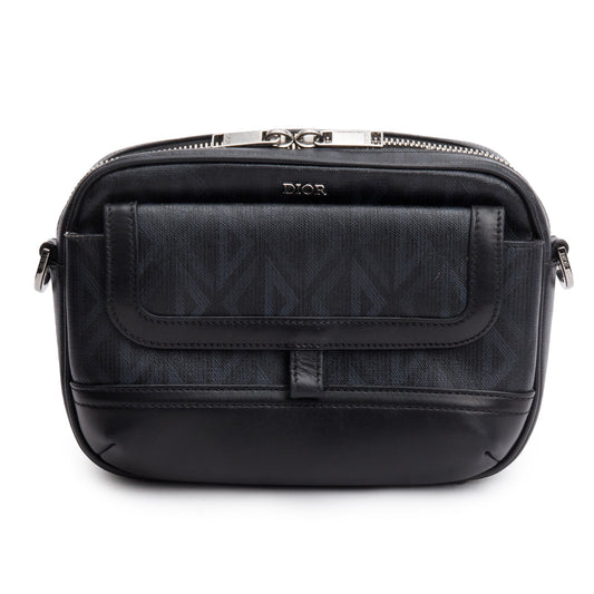 Dior Christian Cd Diamond Coated Hit The Road Leather Canvas Travel Bag