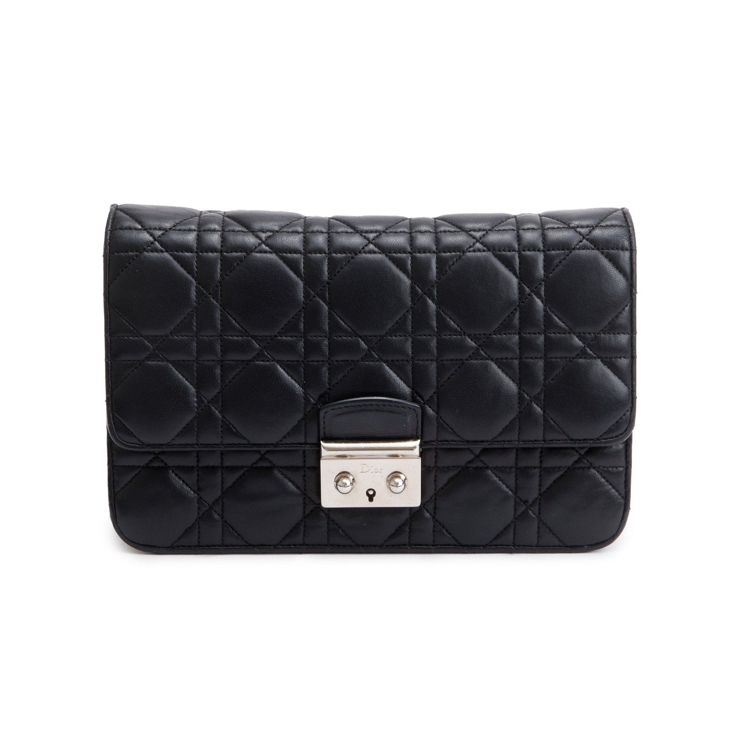 Dior Christian Cannage Miss Bag Leather Black Travel Bag