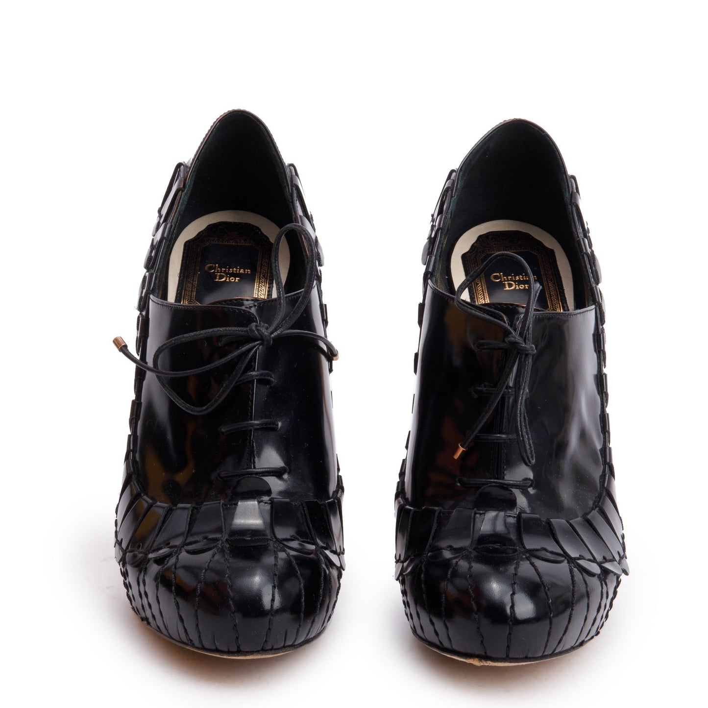 Dior Christian Patent Bootie Pumps, Size Handbag Leather Black Shoes