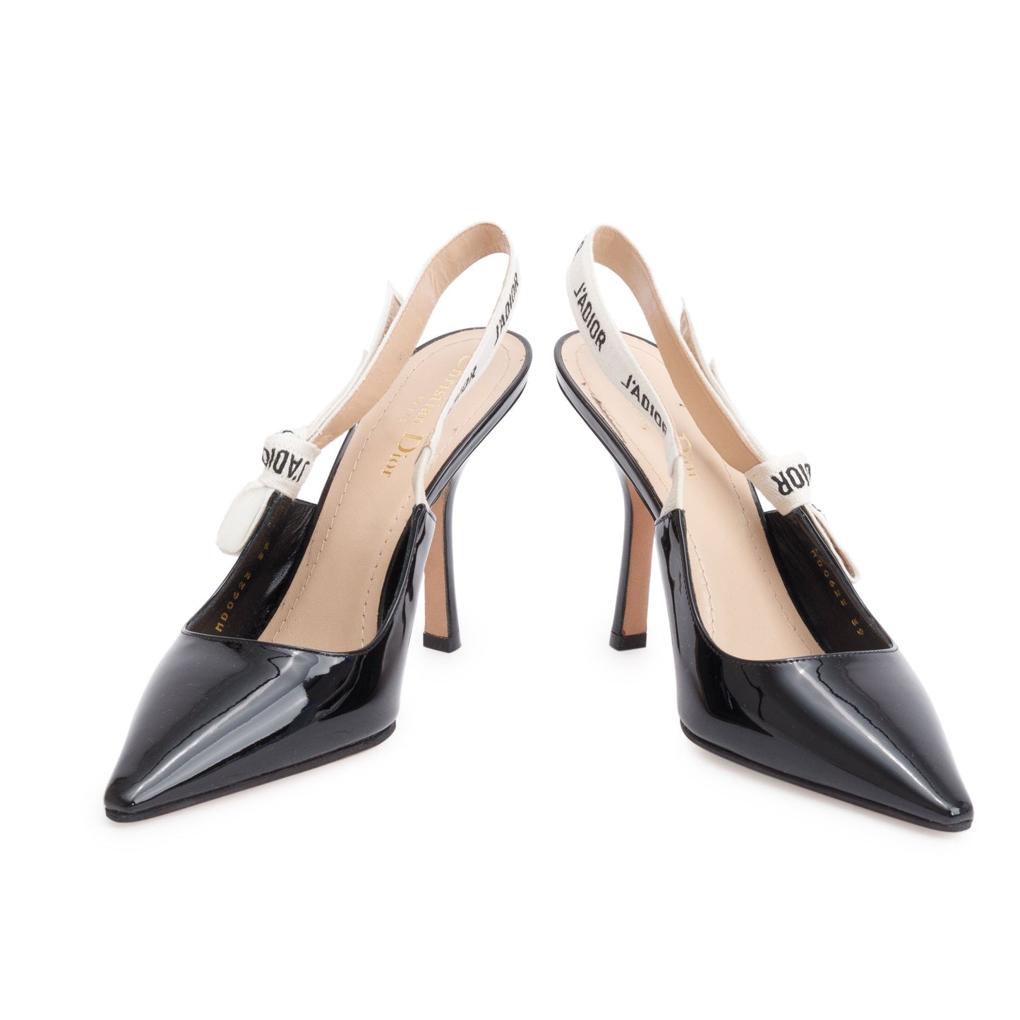 Dior Christian Patent J'A Slingback Pumps, Size Handbag Leather Black Shoes
