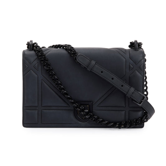 Dior Christian Ultramatte Calfskin ama Flap Bag Leather Black Travel Bag