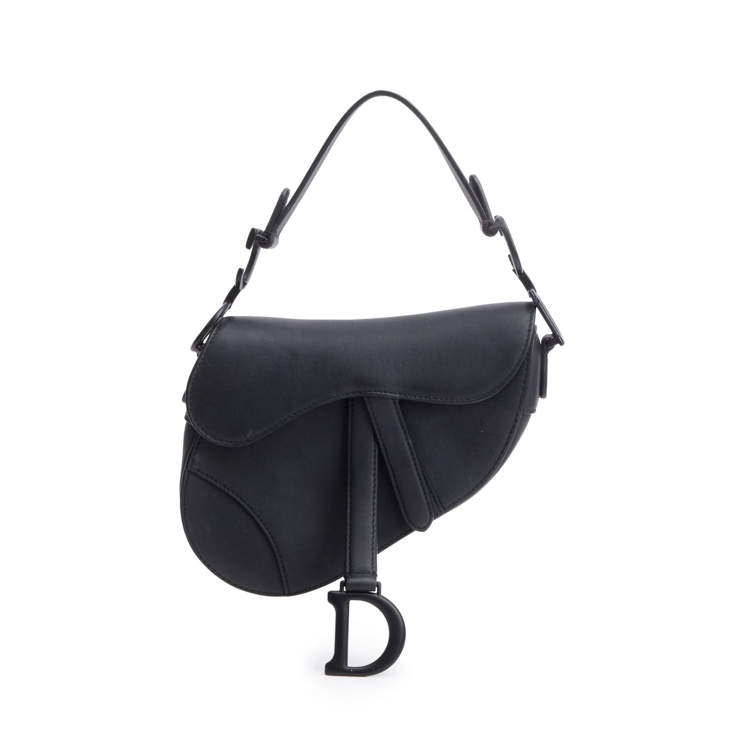 Dior Christian Ultramatte Calfskin Saddle Bag Leather Black Travel Bag