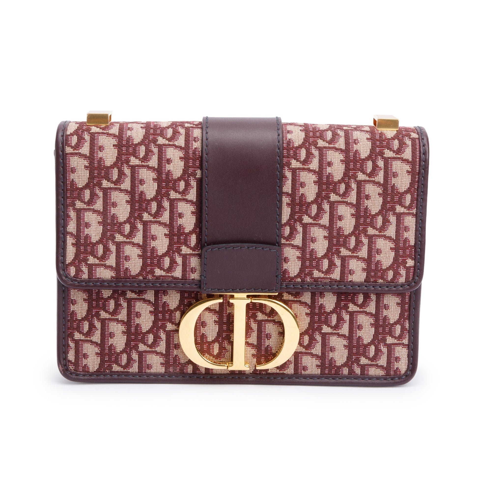 Dior Christian Burgundy Oblique Montaigne Bag Travel Bag