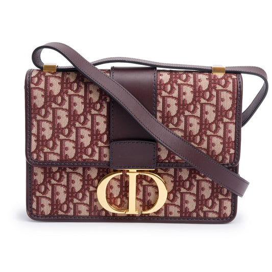 Dior Christian Burgundy Oblique Montaigne Bag Travel Bag