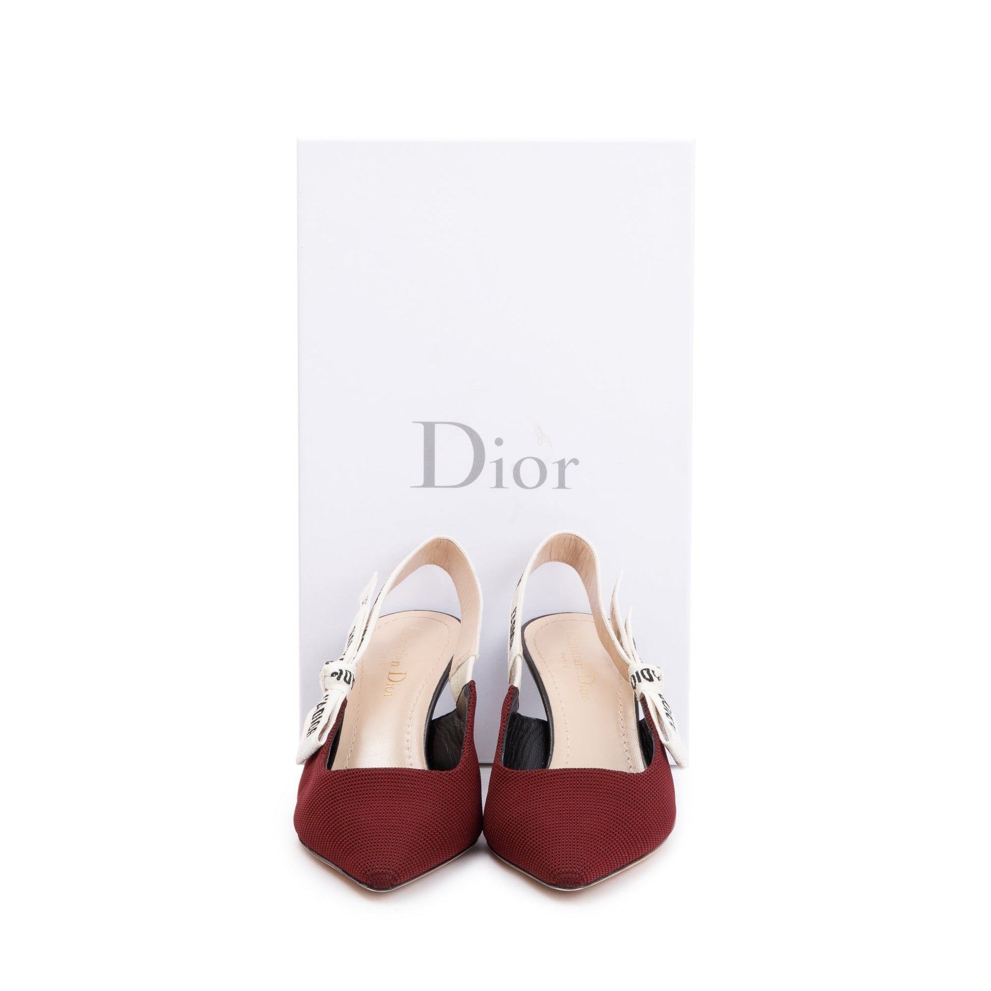 Dior Christian Burgundy Technical Fabric J' Slingback Pump, Shoes