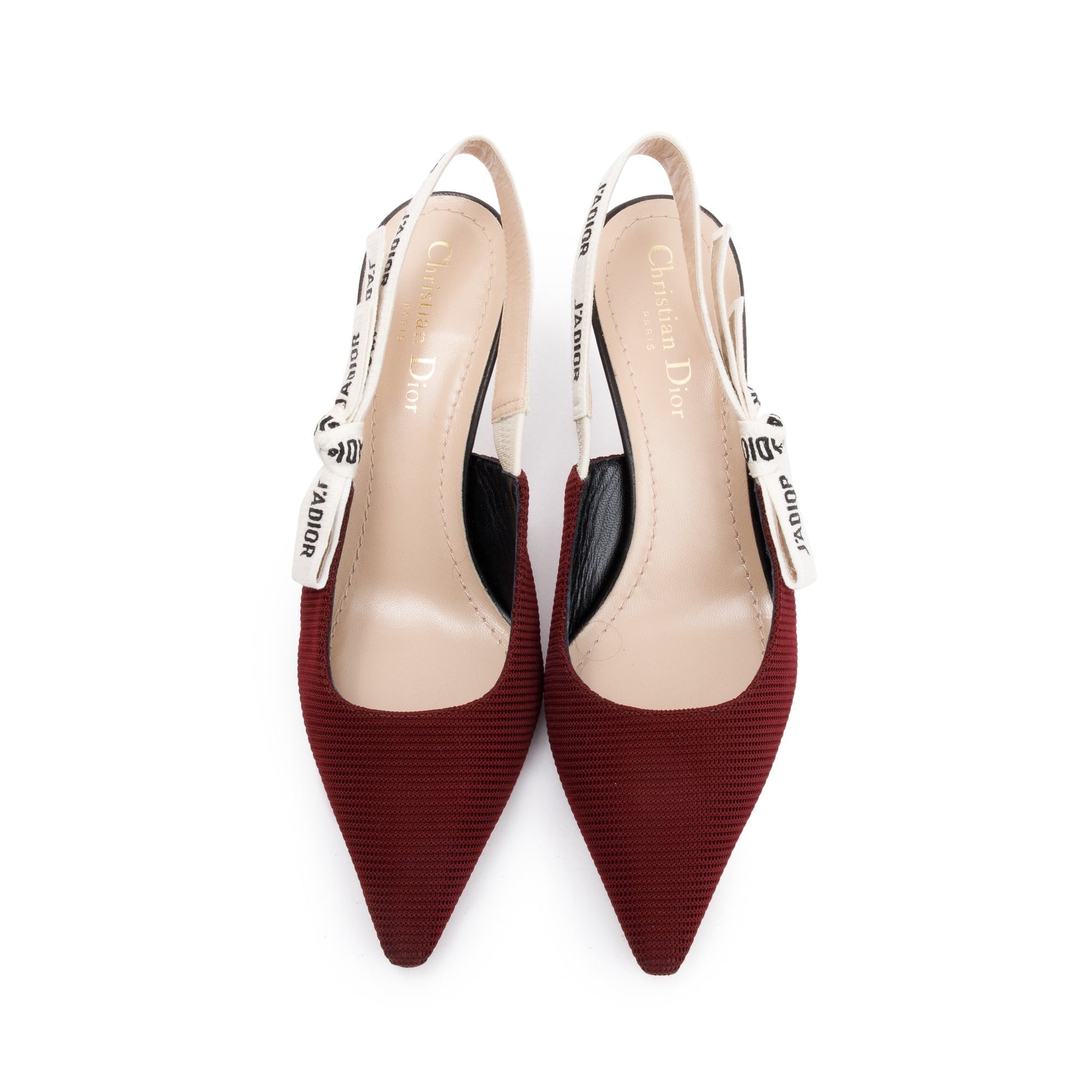 Dior Christian Burgundy Technical Fabric J' Slingback Pump, Shoes