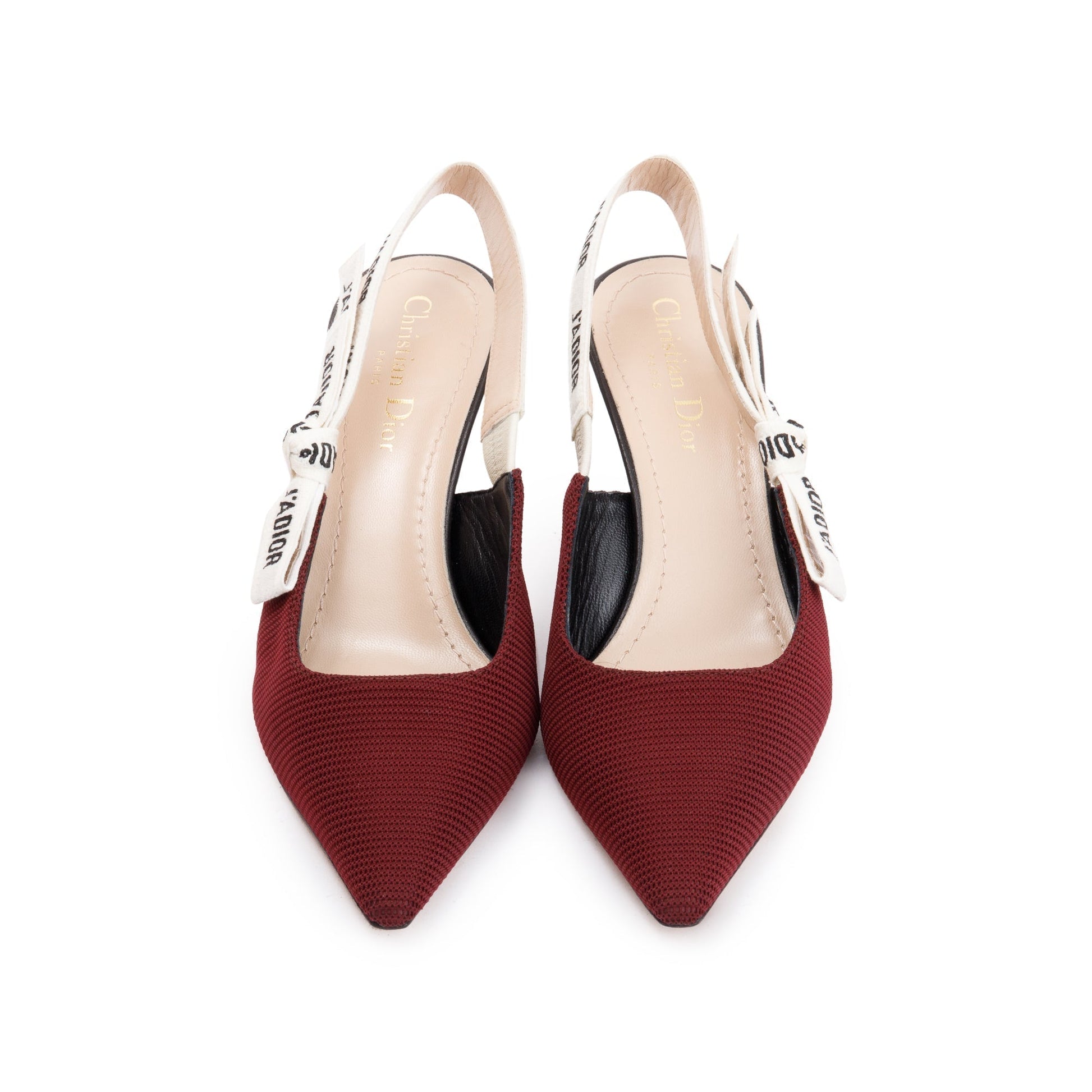 Dior Christian Burgundy Technical Fabric J' Slingback Pump, Shoes