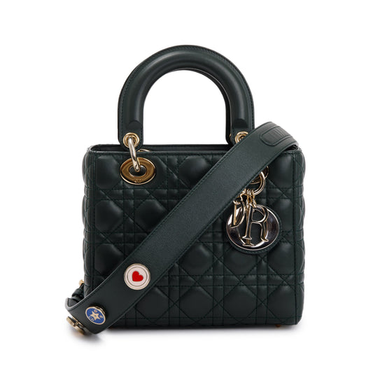 Dior Christian Cannage Lambskin Lady My Abc Bag Leather Green Travel Bag