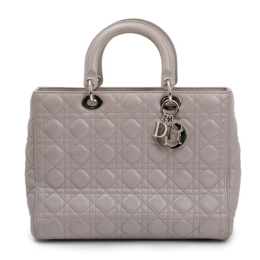Dior Christian Grey Cannage Lambskin Lady Bag Leather Large Travel Bag
