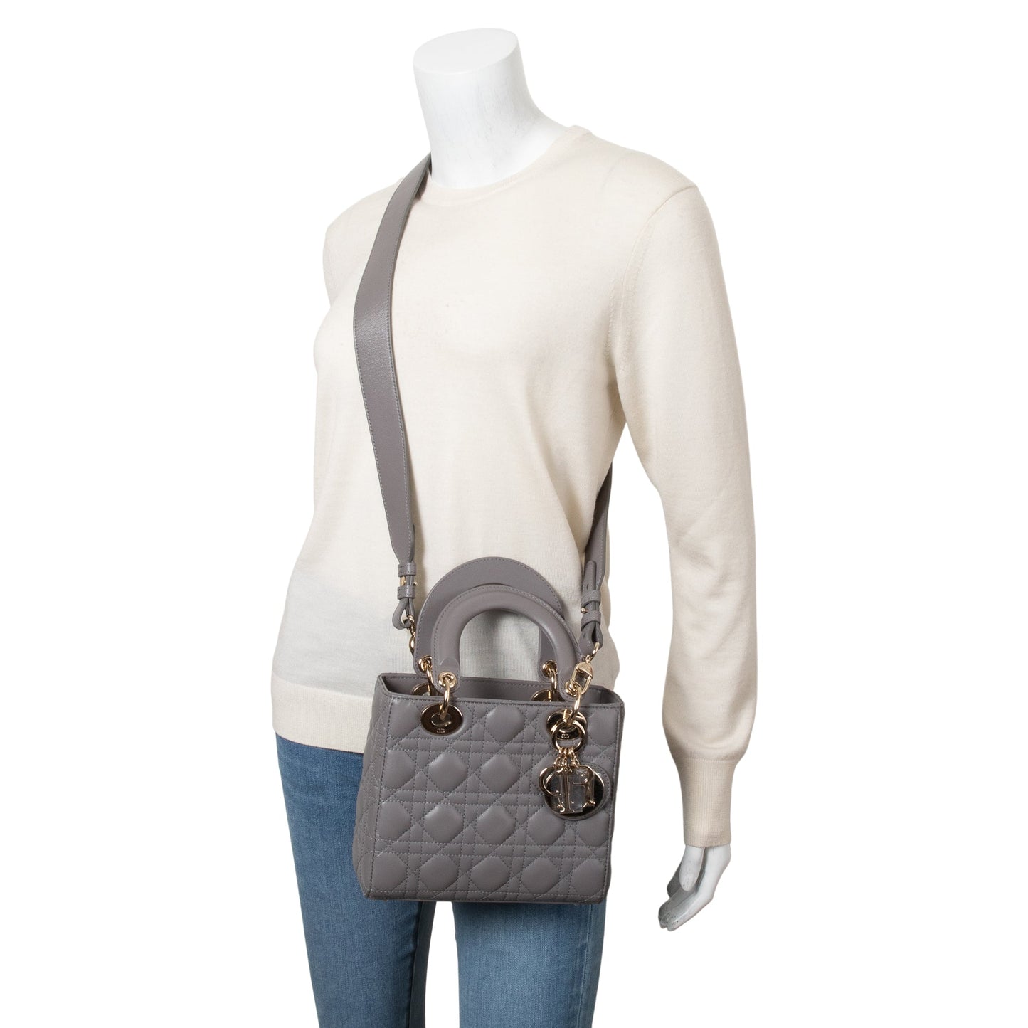 Dior Christian Grey Cannage Lambskin Lady Bag Leather Small Travel Bag