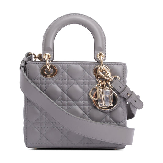 Dior Christian Grey Cannage Lambskin Lady My Abc Leather Small Travel Bag