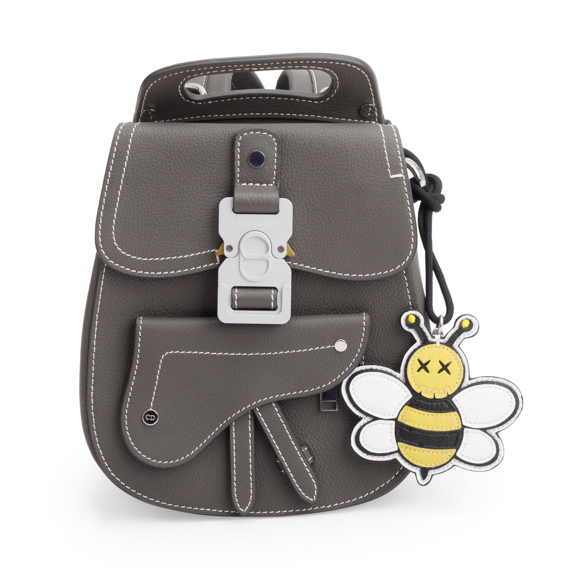 Dior Christian Grey Gallop Backpack Handbag Leather Mini