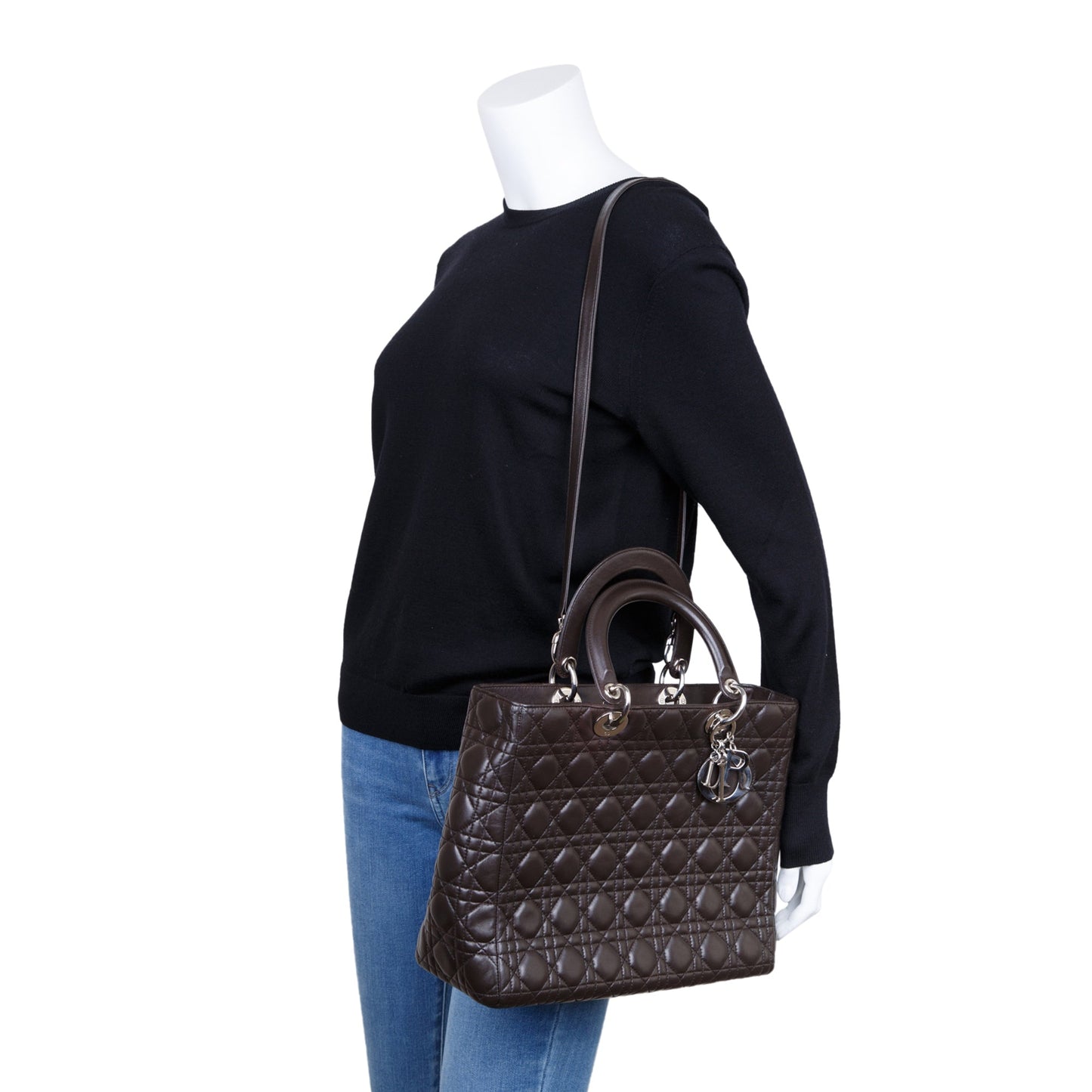 Dior Christian Lady Bag Leather Large Travel Bag