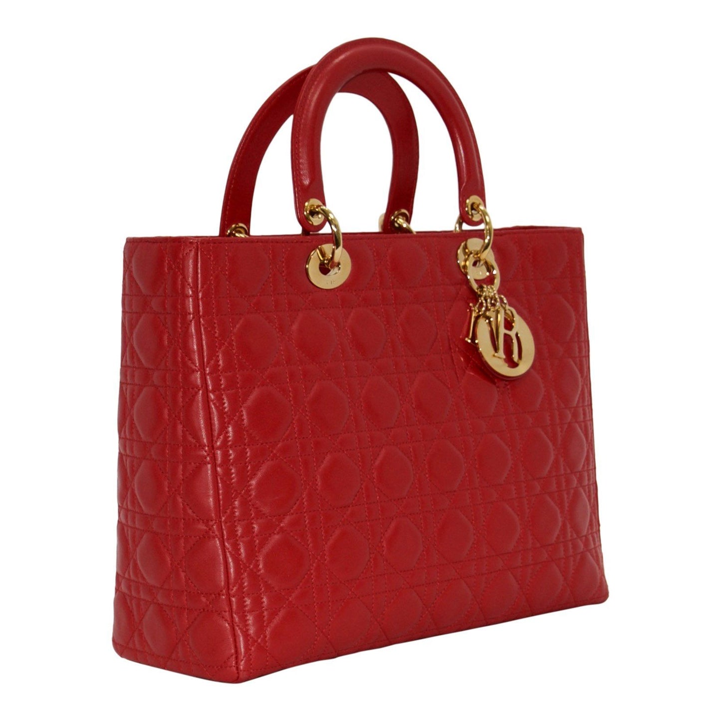 Dior Christian Lady Bag Leather Red Travel Bag