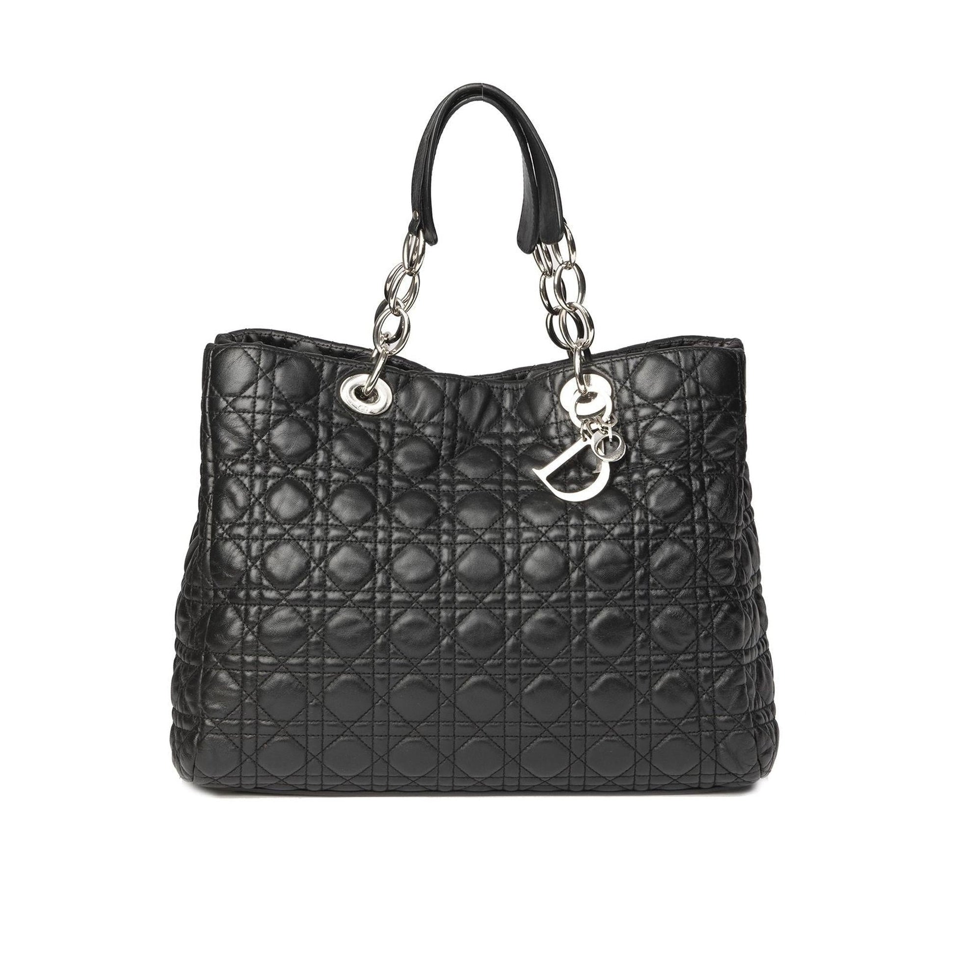 Dior Christian Soft Cannage Shopping Tote Handbag Large Tote Bag