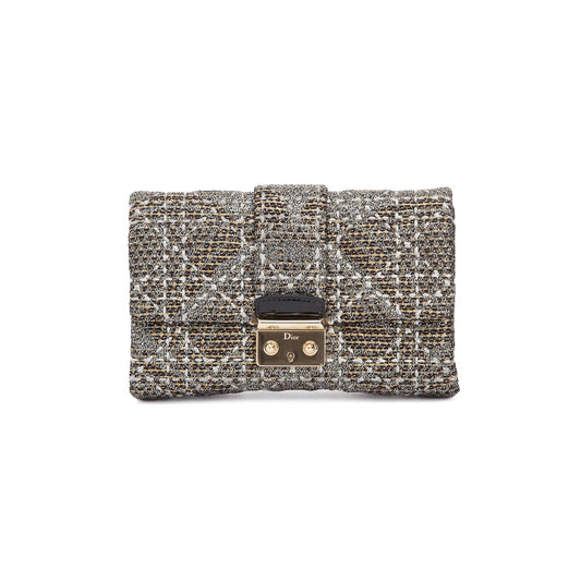 Dior Christian Limited Edition Tweed Miss Clutch Handbag Clutch Bag