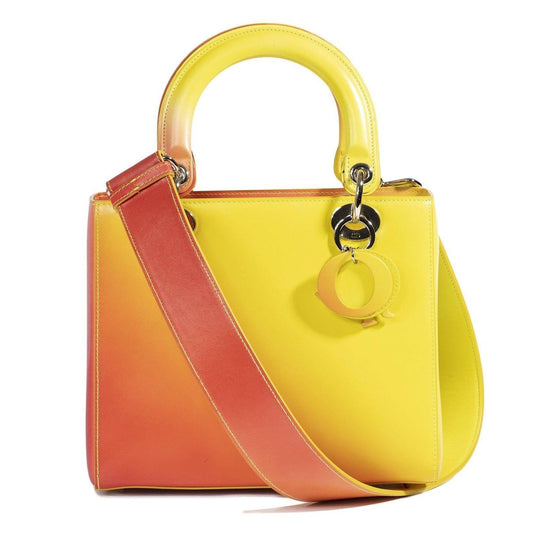Dior Christian Ombre Lady Bag Leather Medium Travel Bag