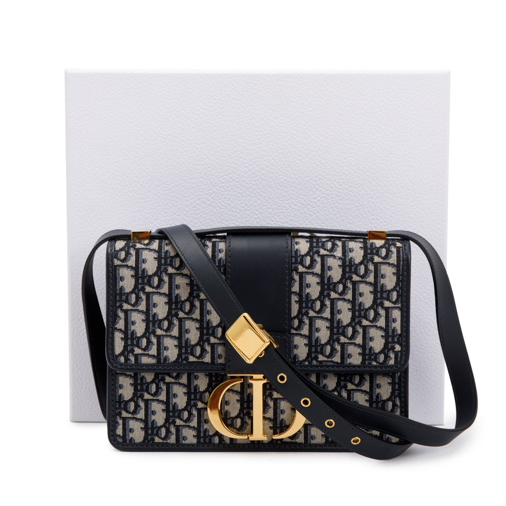 Dior Christian Navy Oblique Montaigne Bag Travel Bag