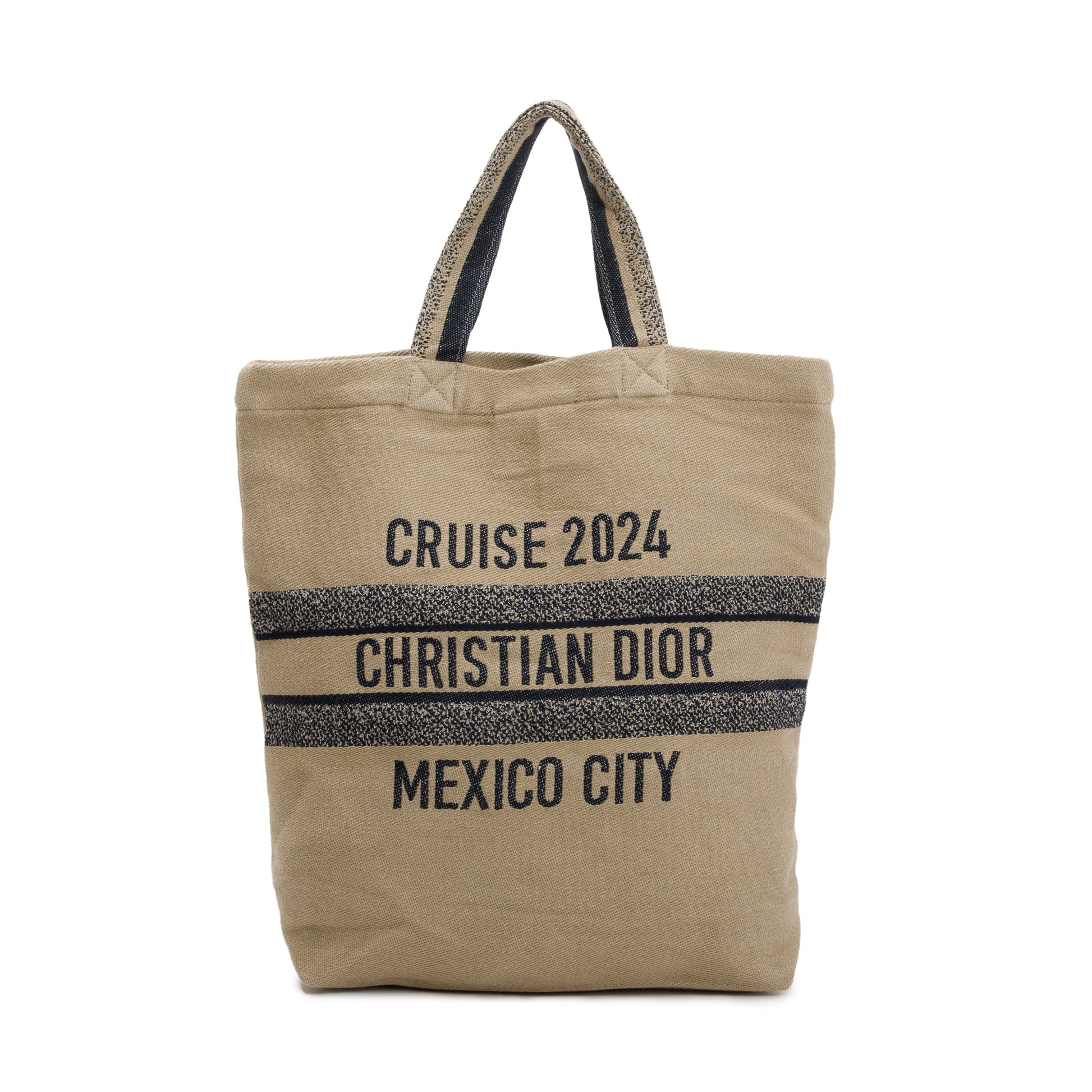 Dior Christian Neutral Cruise Mexico Print City Tote Canvas Tote Bag